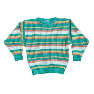 Vintage Sweater Calamity Jayne Striped Knit Sweater Green Womens Size Large